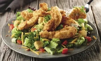 farm fresh field greens with crispy chicken tenders 2 farm fresh field greens with crispy chicken tenders